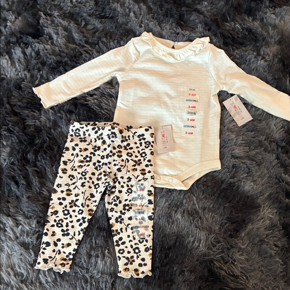🟢Garanimals Cream and Black Leopard Print Kids Matching Set